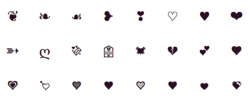 ilycore:unicode hearts