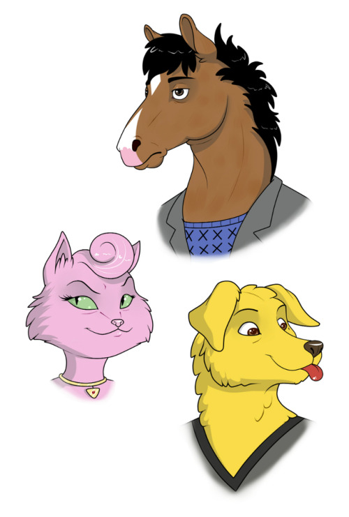 Doodled up some bojack horseman show characters. i just freakin...