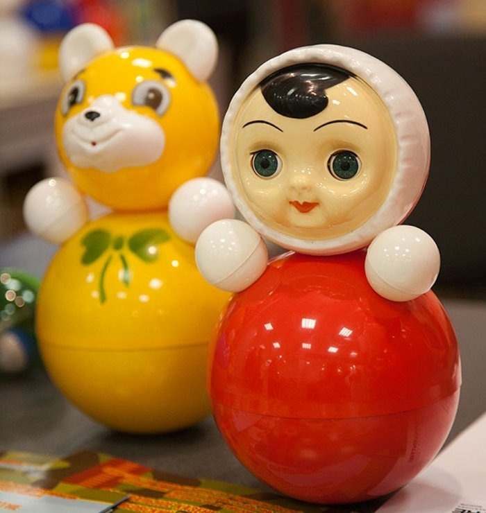 Soviet roly-poly toys. The red one is very typical.