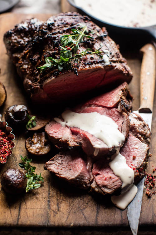 daily-deliciousness:Roasted beef tenderloin with mushrooms and...