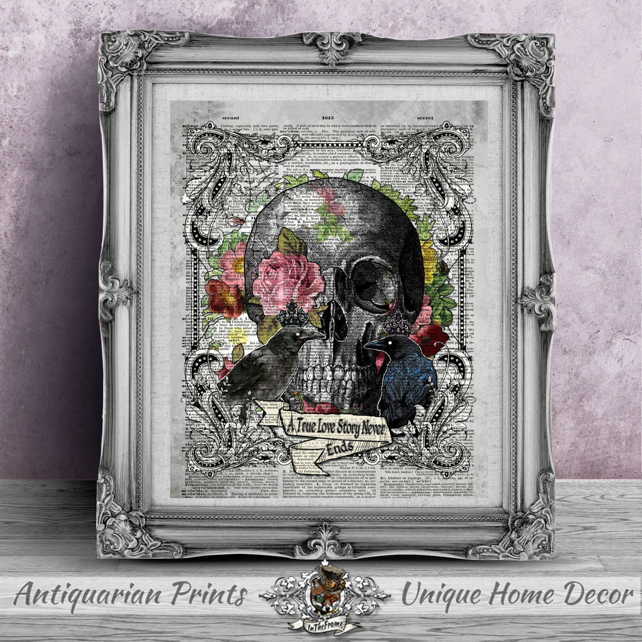 SKULL GOTHIC HORROR KING Anatomical Wall Art Print Picture Poster Dictionary