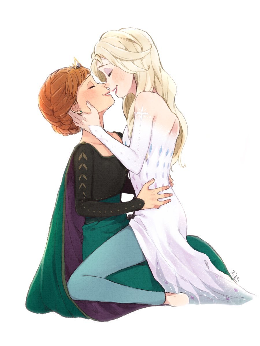 Lesbian heart. Elsa and Anna Yuri. Elsa x Anna Yuri.