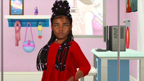 redheadsims-cc:IZZA HAIR  - KIDS VERSIONProportional size for...