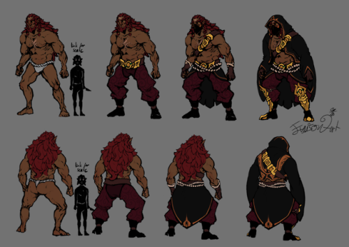 evaison-art:YAHA ! done ! full ref sheet for my botw ganondorf...