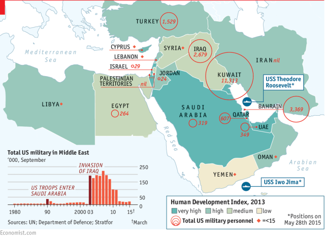 Total US military in Middle East and Human... - Maps on the Web