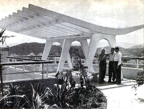 danismm:1950s shapes molded in concrete form a roof...