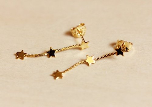 littlealienproducts:Star Chain Earrings bydiamentdesigns