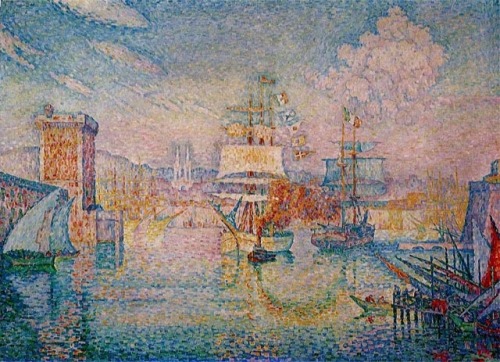 artist-signac:The Entrance to the Port of Marseille, Paul...