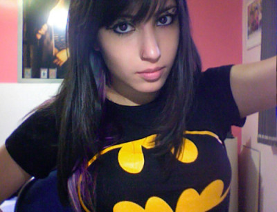 girl in batman shirt