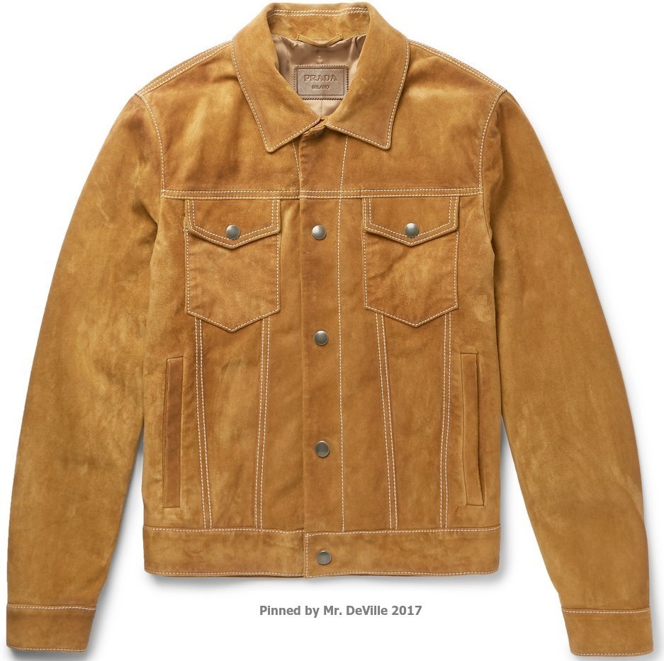 Charlie Hunnam wears PRADA suede jacket in ochre... - Mr. DeVille