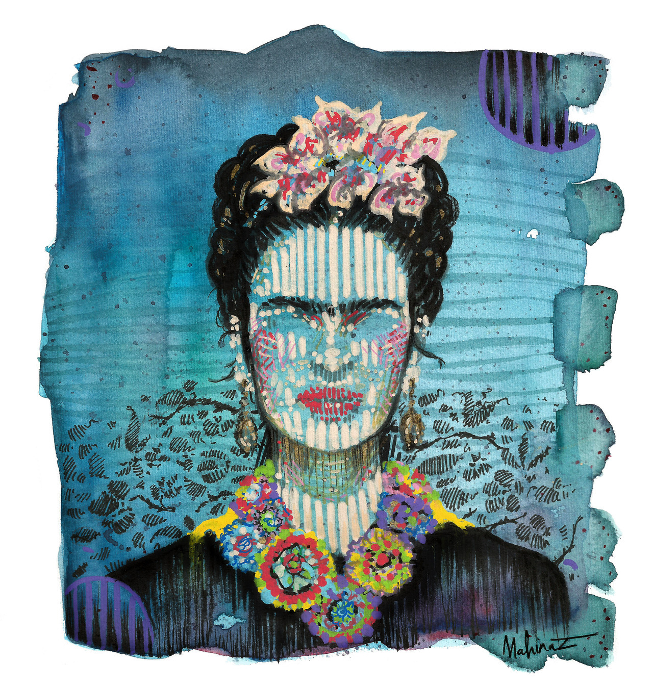 Portrait of Frida Mixed media