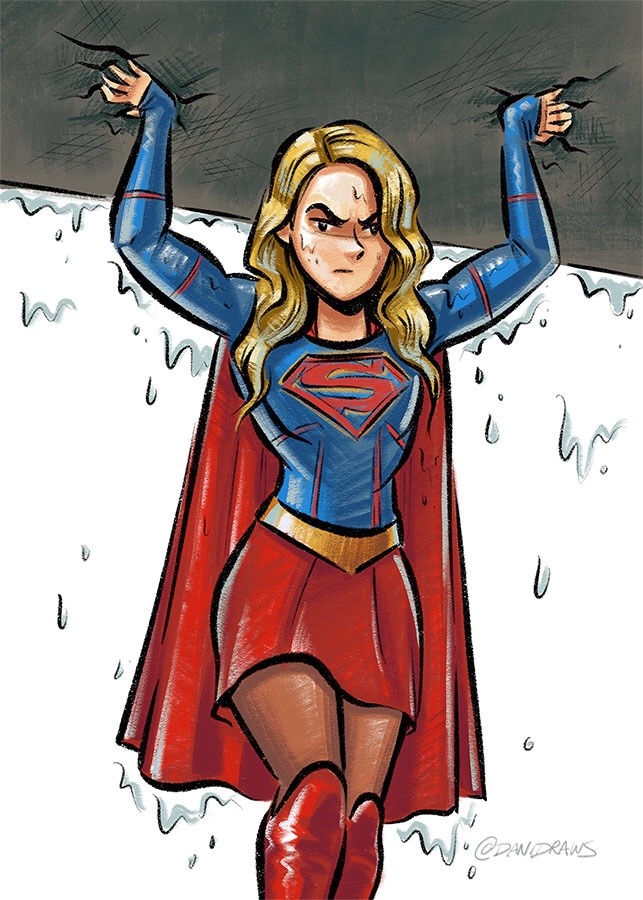 Dani Jones danidraws — Commissioned Supergirl sketch. I liked how this...