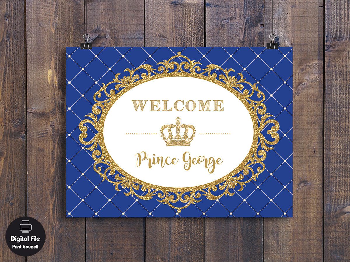 Blue Bunny Printables Prince Backdrop Prince Baby Shower Decor