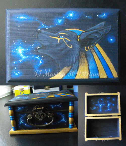 Howling Anubis Painted Keepsake Box