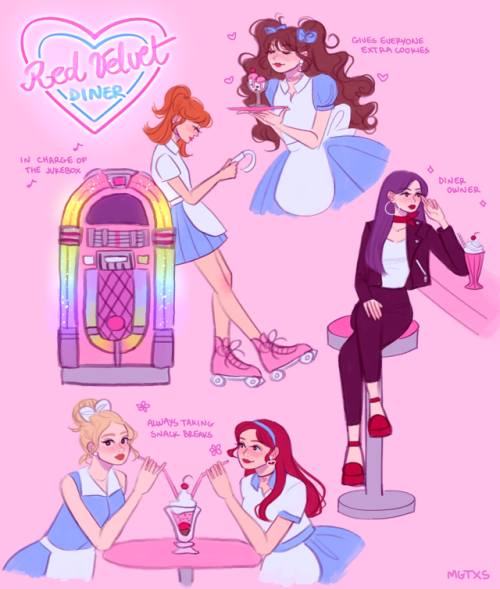 mgtxs:a red velvet diner au i’ve had in my head for years based...