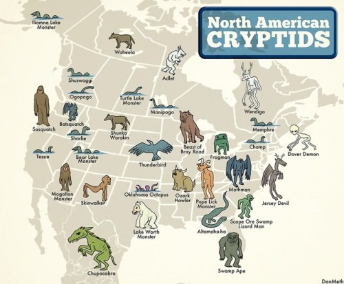 mapsontheweb:North American Cryptids.