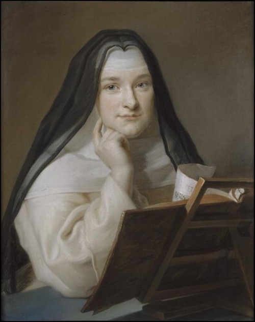 tiny-librarian:
“ A portrait of Louise of France, youngest daughter of Louis XV and Marie Leszczyńska. She took the name of Thérèse of Saint Augustine when she entered the religious life in 1770.
She was declared venerable by Pope Pius IX in 1873,...