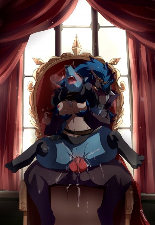 eeveespornstash:Lucario x Zoroark