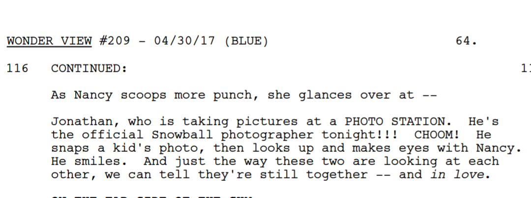 Definitely You From The Stranger Things Season 2 Episode 9 Script