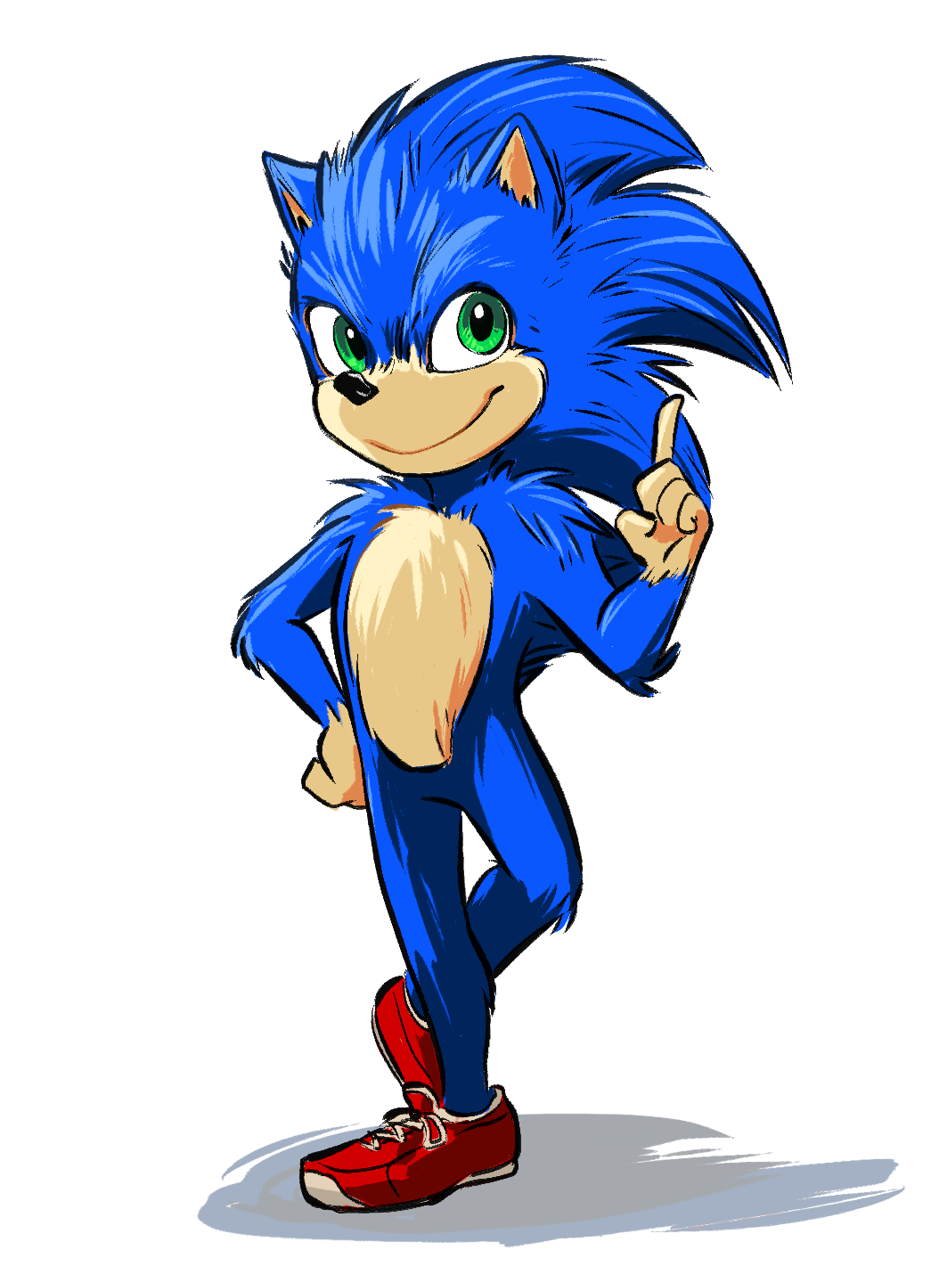 Here's more fan art of what sonic could look like in the movie : SonicTheHedgehog