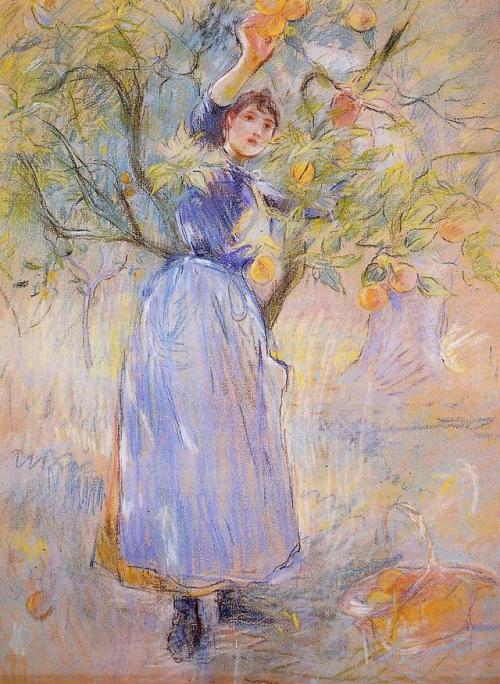 artist-morisot:The Orange Picker, Berthe MorisotMedium:...