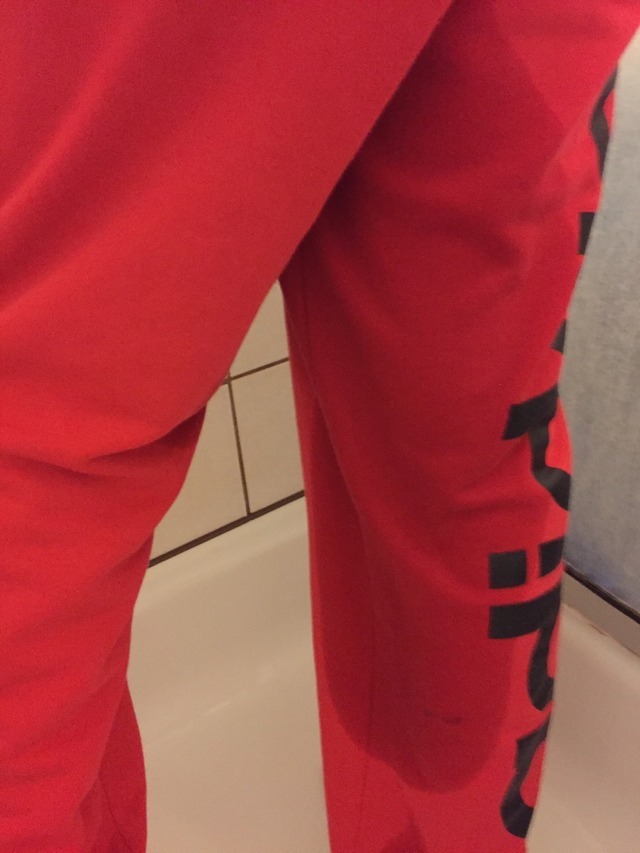 red sweat pants