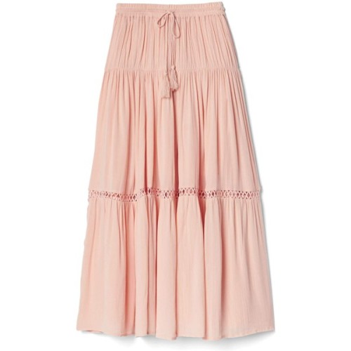 pink maxi skirt on Tumblr