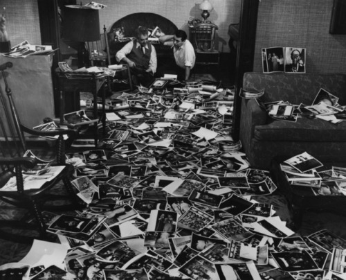 jonasgrossmann:weegee and mel harris in harris’s home, which...