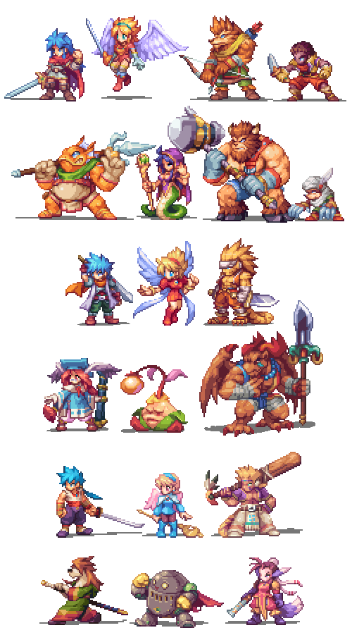 Butler Wolf of Pixels — Main character pixelarts from Breath of Fire 1,3...