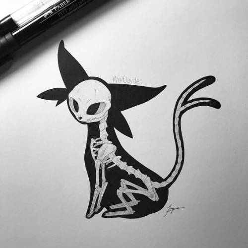 retrogamingblog:Eeveelution Skeleton Drawings made by...