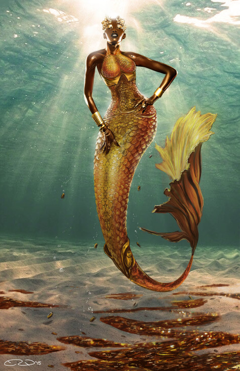 fyblackwomenart:Treasure Mermaid by Evan WooleryHad an idea...