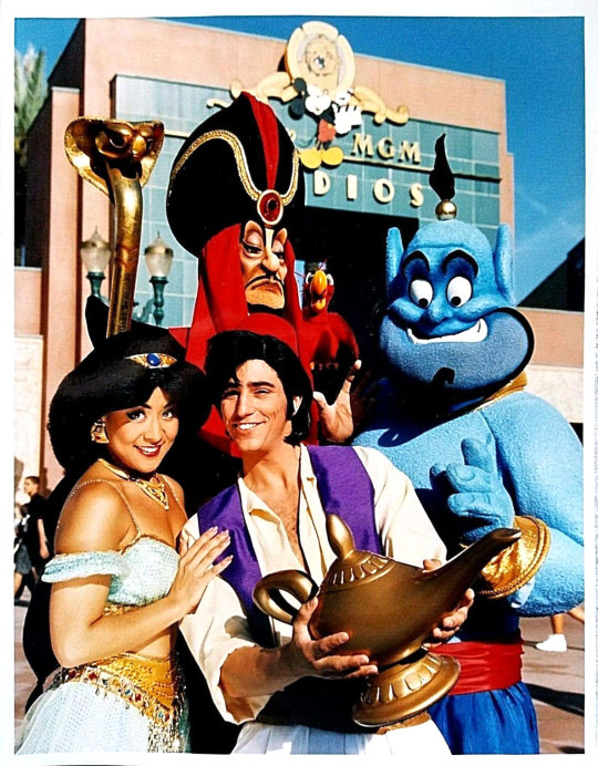 The cast of Aladdin at Disney MGM, 1993.
