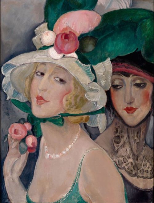 womeninarthistory:Two Cocottes with hats, Gerda Wegener