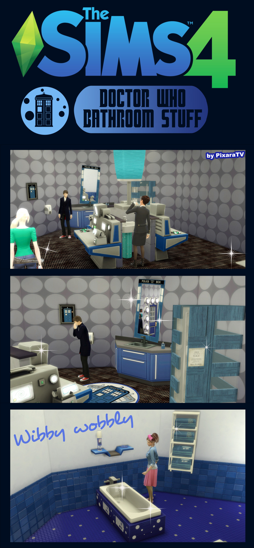 Doctor Pixara — Doctor Who Bathroom Stuff - Download CC (Sims 4) Doctor Pixara — Doctor Who Bathroom Stuff - Download CC (Sims 4)
