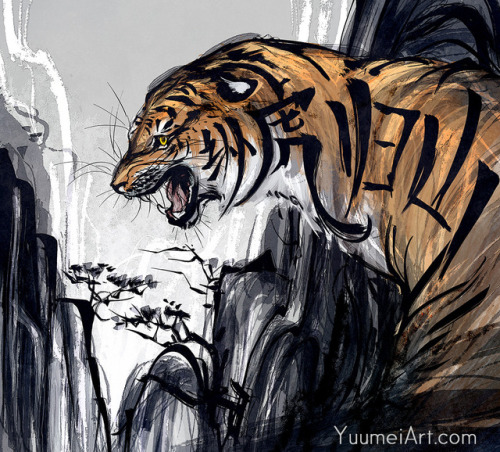 yuumei-art:I made some sumi brushes in photoshop and decided...