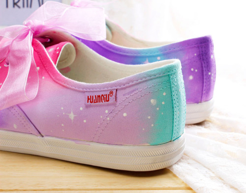 hodge-podge-paradise:Rainbow Star Canvas Shoes // Use...