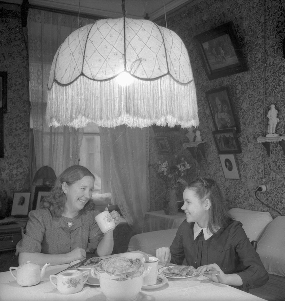 At the table. Photo by Yevgeny Khaldei (1954)