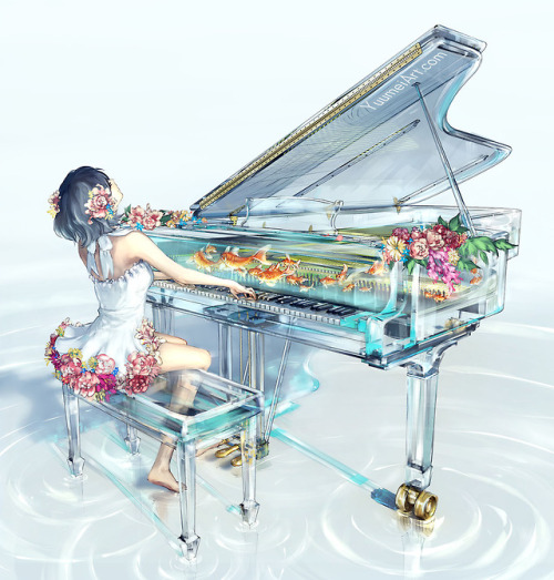 yuumei-art:My glass instruments series :) I’ve been meaning to...