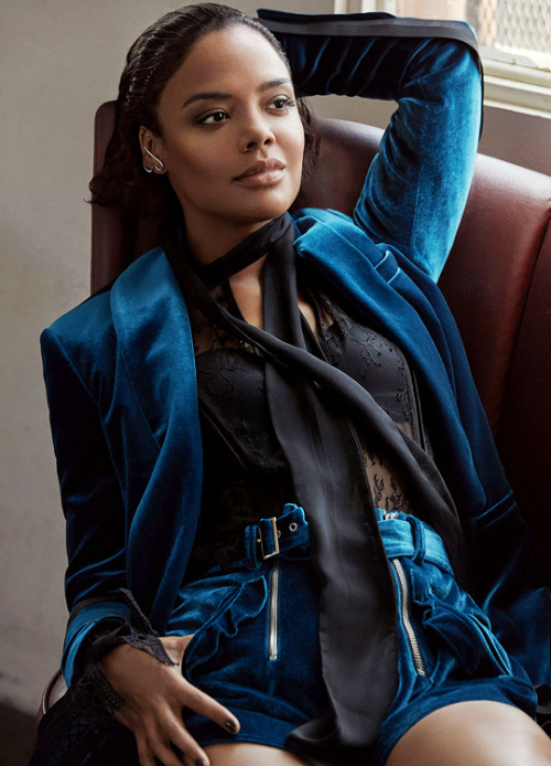 thorodinson:Tessa Thompson photographed by Nino Muñoz for ELLE...