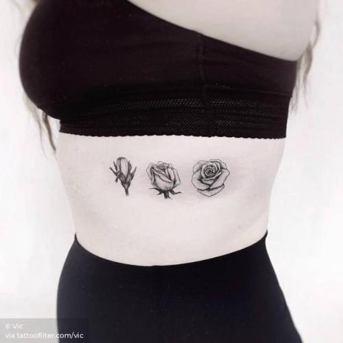 By Vic, done at Ink and Water Tattoo, Toronto.... flower;small;rib;tiny;rose;blooming flower;ifttt;little;nature;blackwork;vic;medium size;illustrative