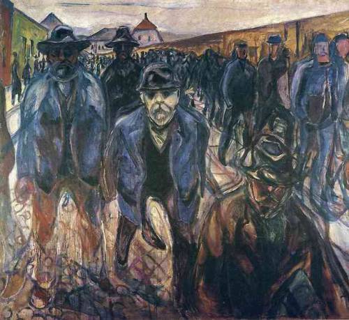 artist-munch:Workers on Their Way Home, Edvard MunchMedium:...