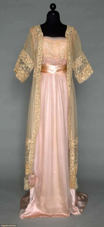 wasbella102:Silk and Lace Gown - c. 1912 - Chiffon with...