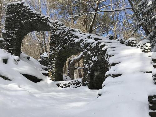 abandonedandurbex:Remnants of Madame Sherri’s home with stone...