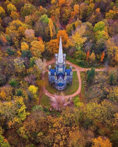 Small church in the middle of a forest, Abney park, outer London