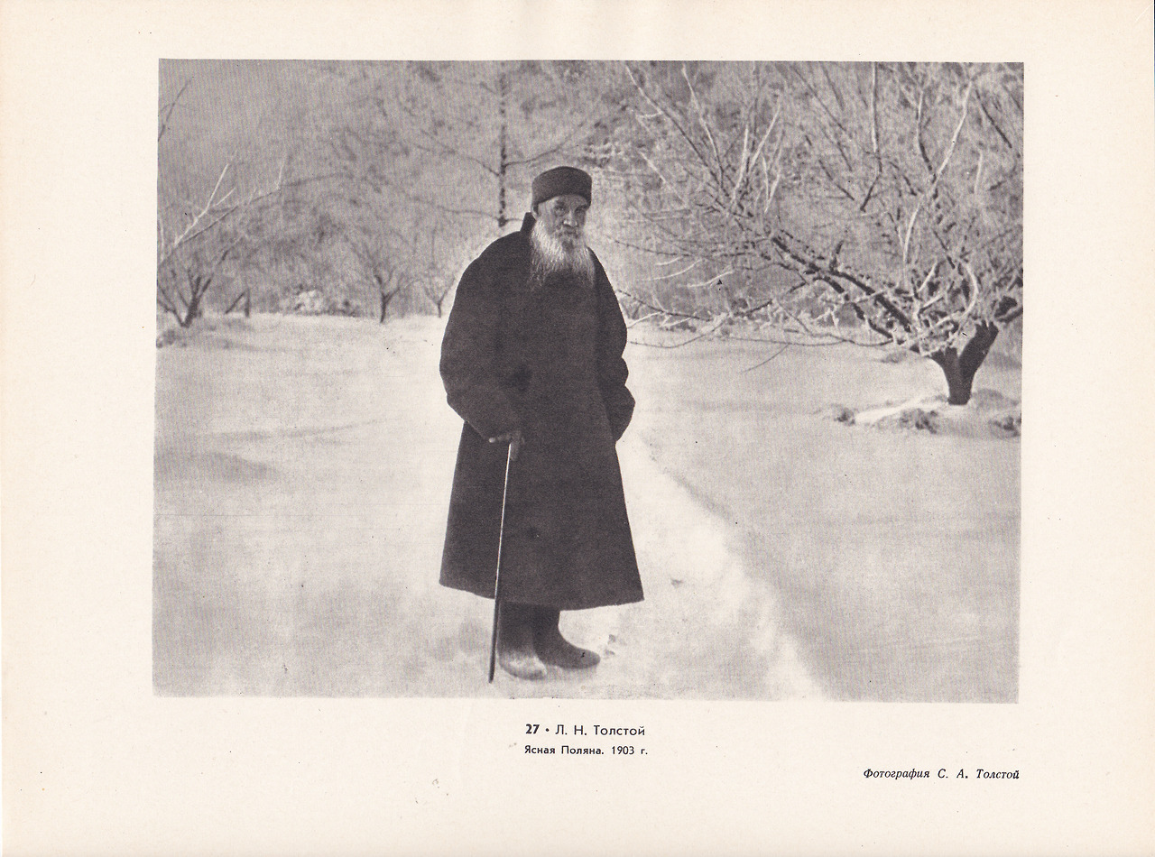 Leo Tolstoy in winter of 1903. Vintage print from 1960 (buy)