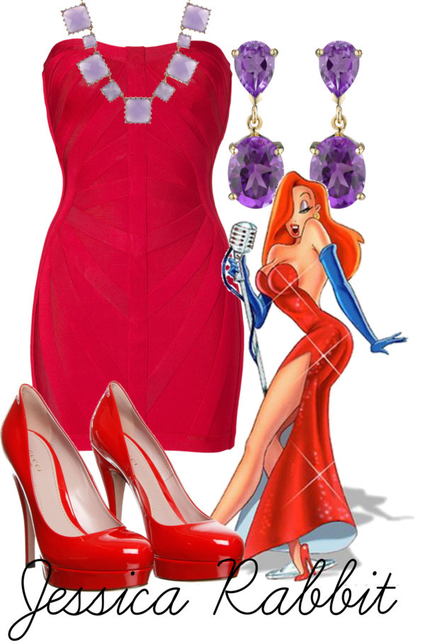 Disney Inspired Fashion, Jessica Rabbit by alittletoulouse featuring ...