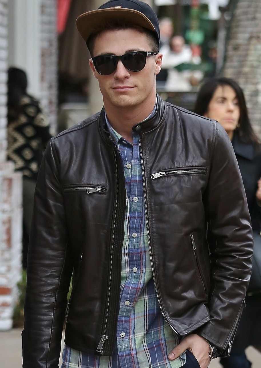 Leather Jacket Junkie, blackleatherbikerjacket: Colton Haynes