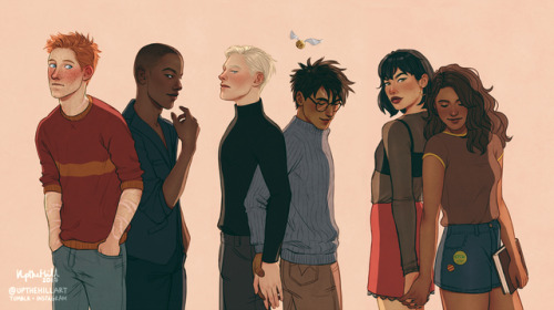 upthehillart:Fact: the Gryffindor and Slytherin trios are gay...