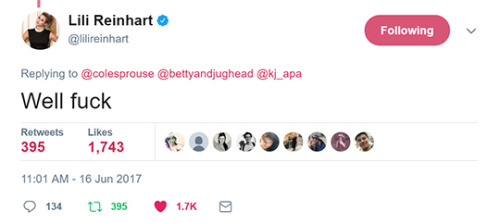 betty-and-jughead:Hehe Lili was wishing KJ a Happy Birthday by...