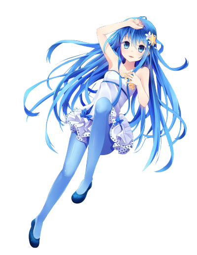 Blue Anime Girl Hair